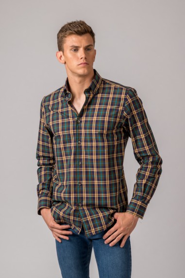 CAMISA CUADRO VERDE, AMARILLO Y AZUL