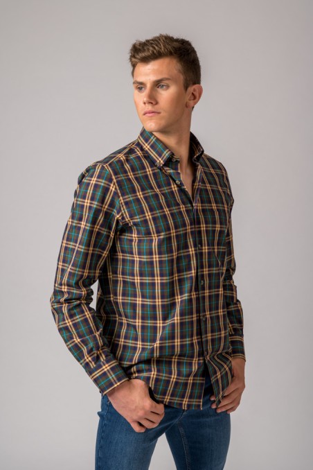 CAMISA CUADRO VERDE, AMARILLO Y AZUL