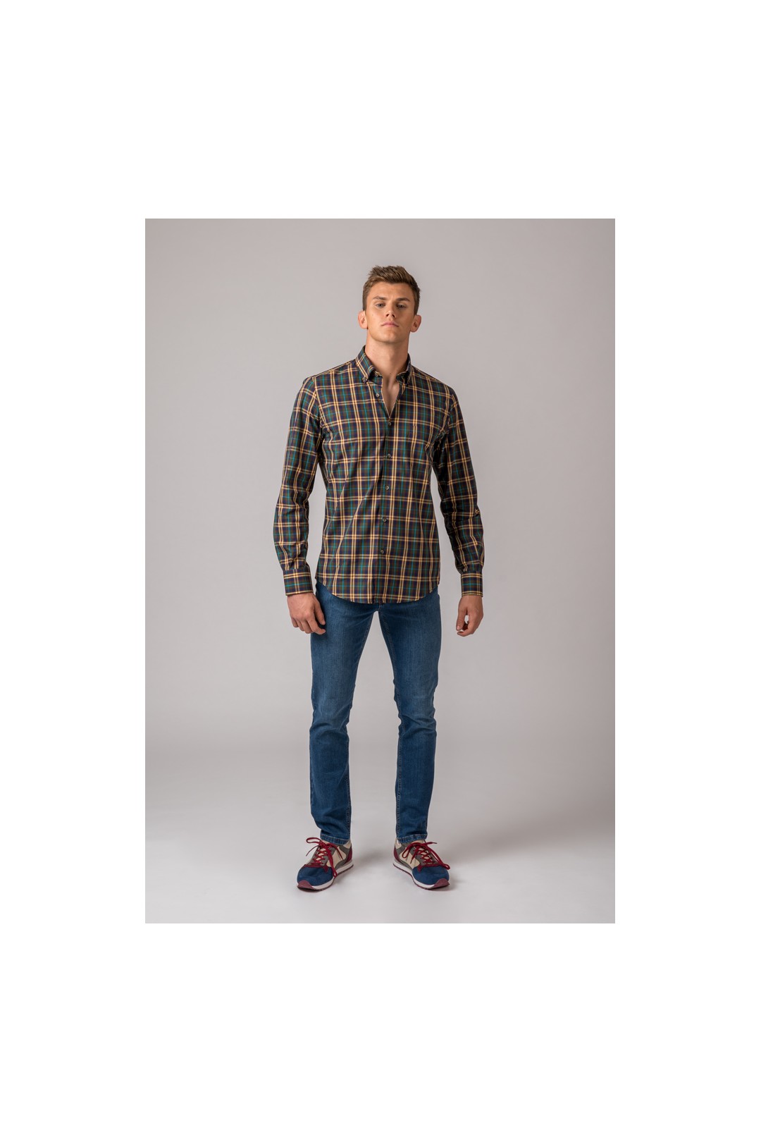 CAMISA CUADRO VERDE, AMARILLO Y AZUL