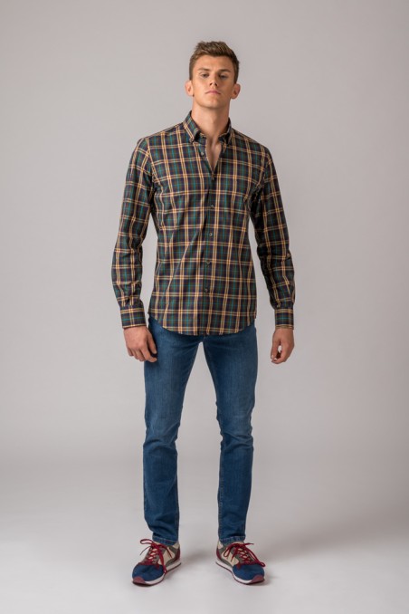 CAMISA CUADRO VERDE, AMARILLO Y AZUL