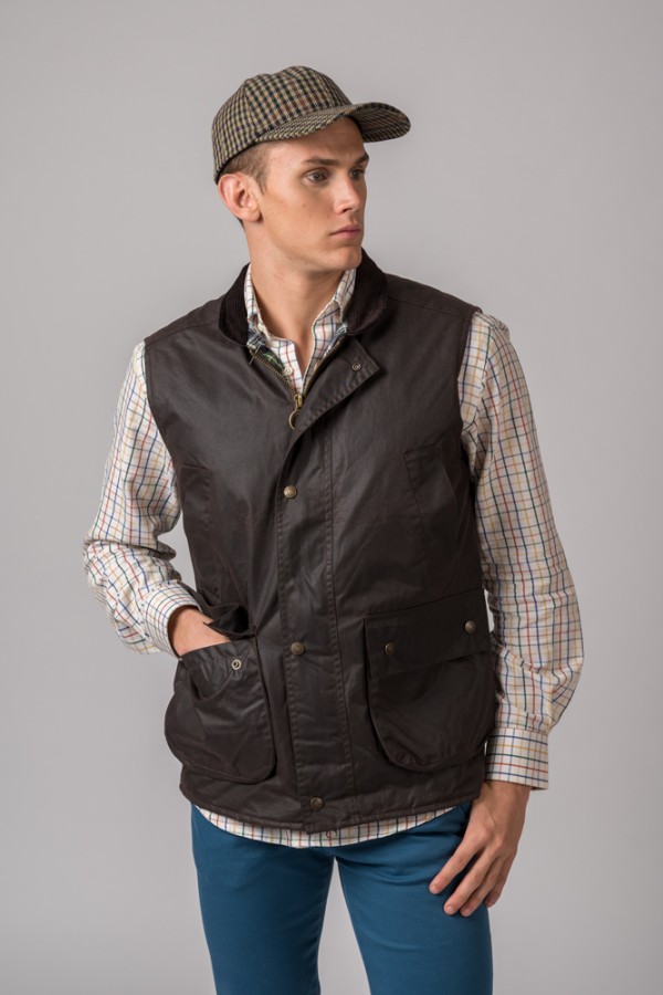 CHALECO ENCERADO YORK GILET BRITISH MARRÓN