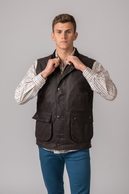 GILET CIRÉ YORK GILET BRITISH BRITISH BROWN
