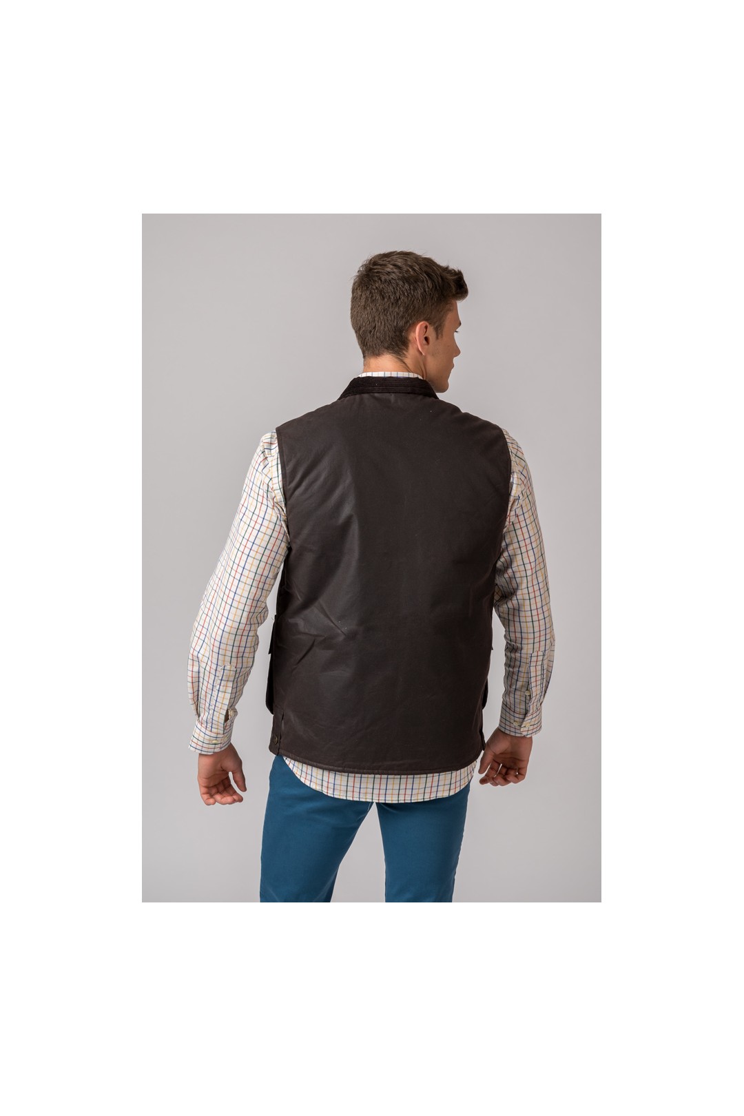 CHALECO ENCERADO YORK GILET BRITISH MARRÓN