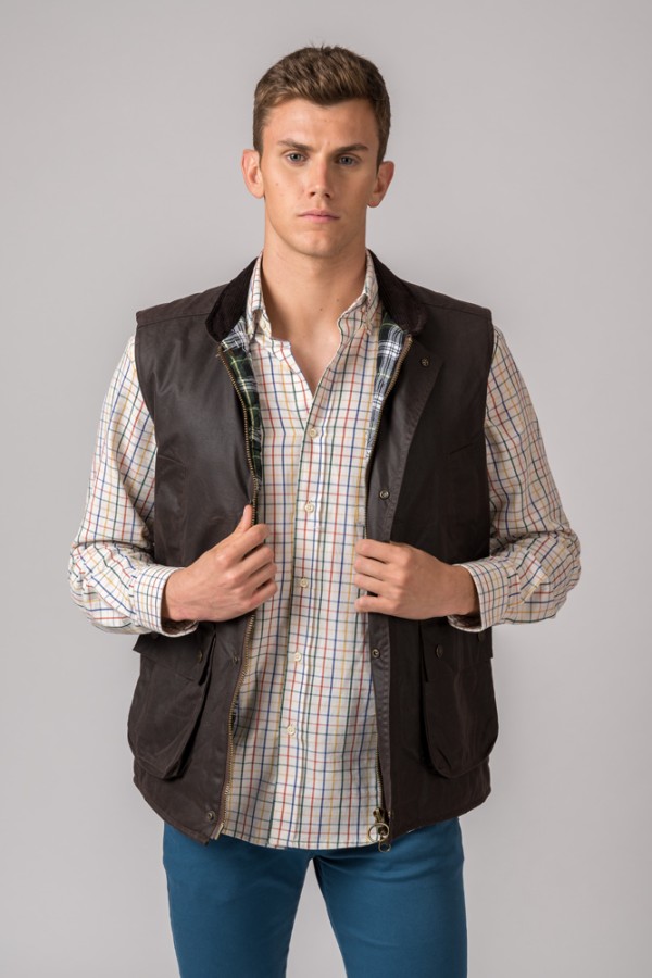 CHALECO ENCERADO YORK GILET BRITISH MARRÓN 2