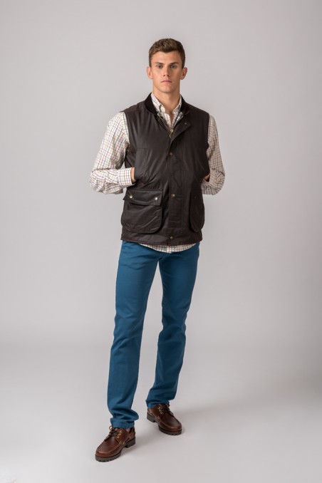 CHALECO ENCERADO YORK GILET BRITISH MARRÓN