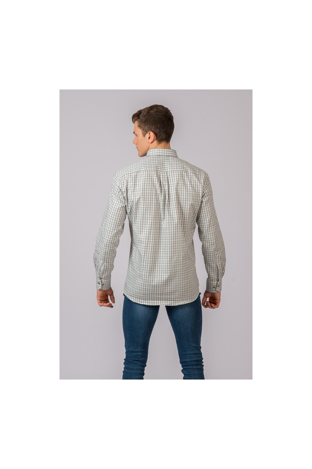 CAMISA CUADROS VERDE Y MARRÓN