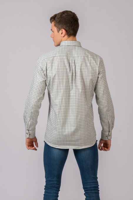 CAMISA CUADROS VERDE Y MARRÓN