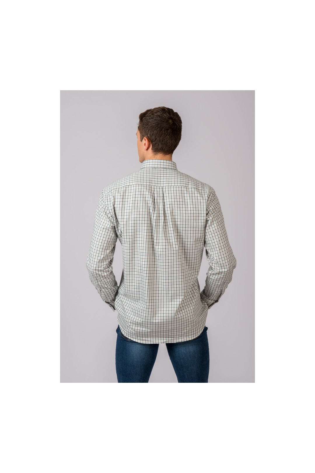 CAMISA CUADROS VERDE Y MARRÓN