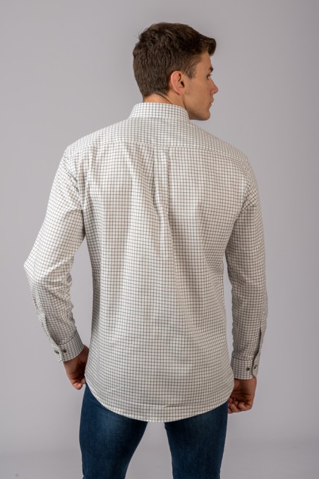 CAMISA CUADROS MARRÓN Y VERDE