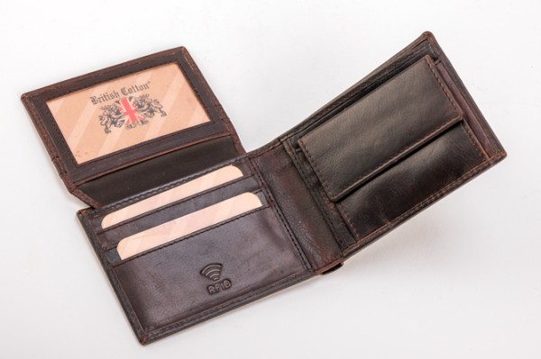 PORTEFEUILLE EN CUIR POUR HOMMES PORTE-CARTES PORTE-MONNAIE MODÈLE BRITANNIQUE 2