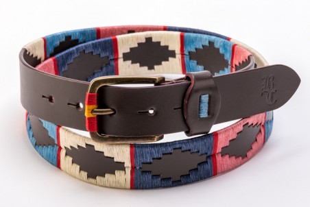 CEINTURE ARGENTINE ROSE, BEIGE ET BLEUE