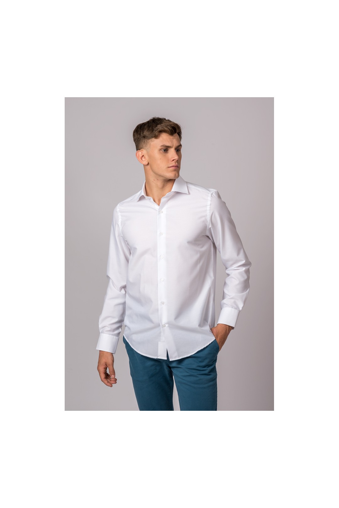 CAMISA FIL A FIL BLANCA