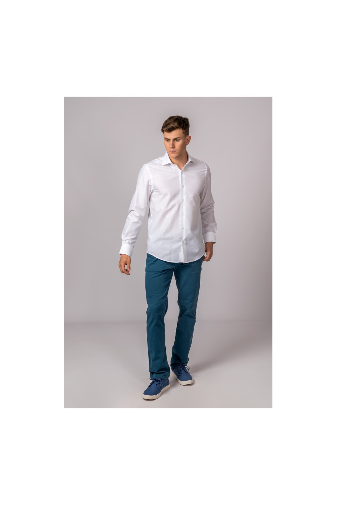CAMISA FIL A FIL BLANCA