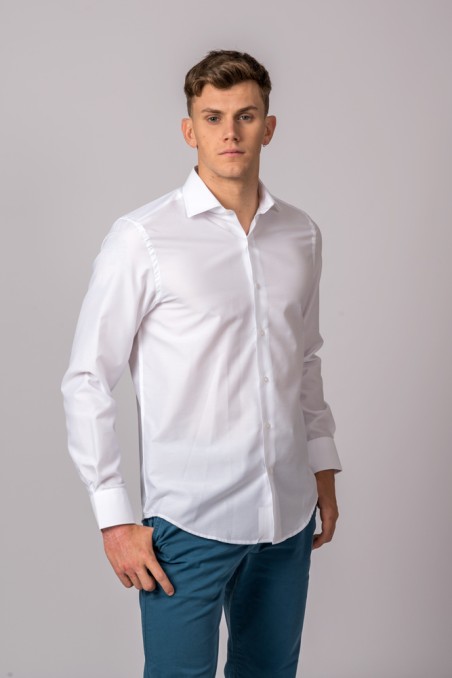 CAMISA FIL A FIL BLANCA