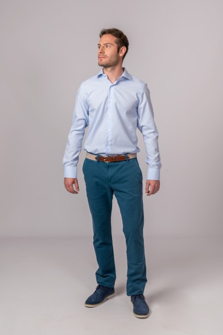 FIL A FIL CHEMISE BLEU CLAIR