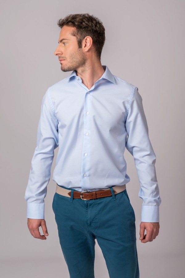 CAMISA FIL A FIL CELESTE 2