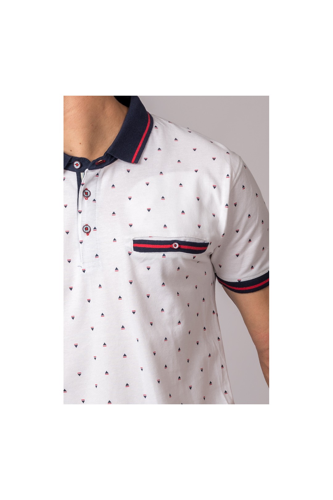 POLO FANTASÍA BLANCO TRIÁNGULO