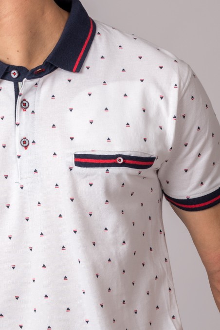 POLO FANTASÍA BLANCO TRIÁNGULO