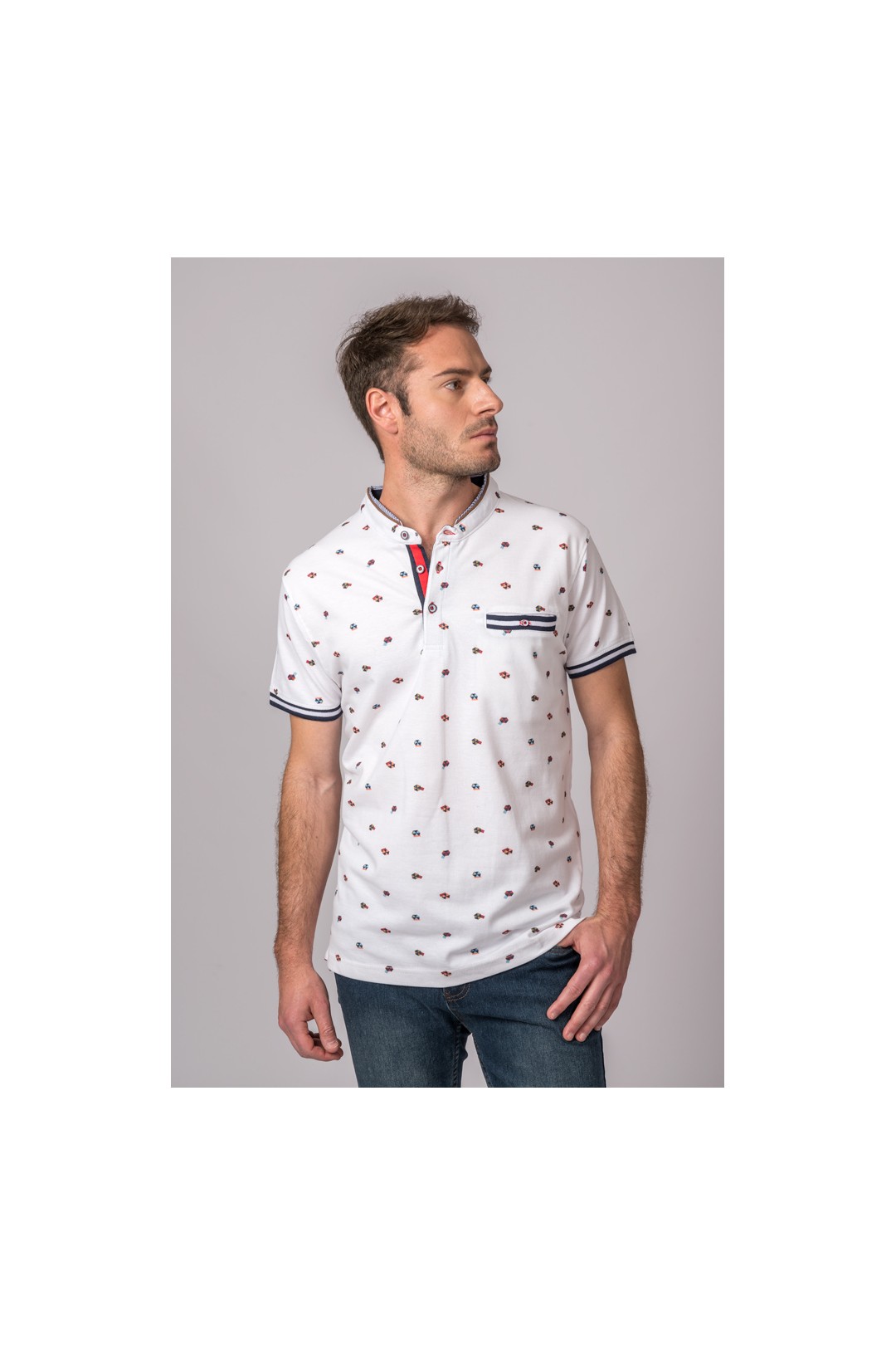 POLO BLANC FANTAISIE COMETAS