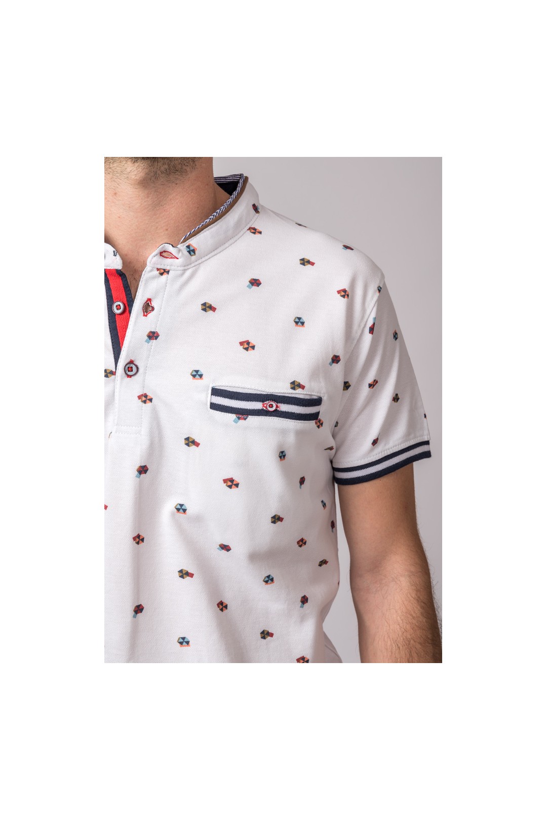 POLO BLANC FANTAISIE COMETAS