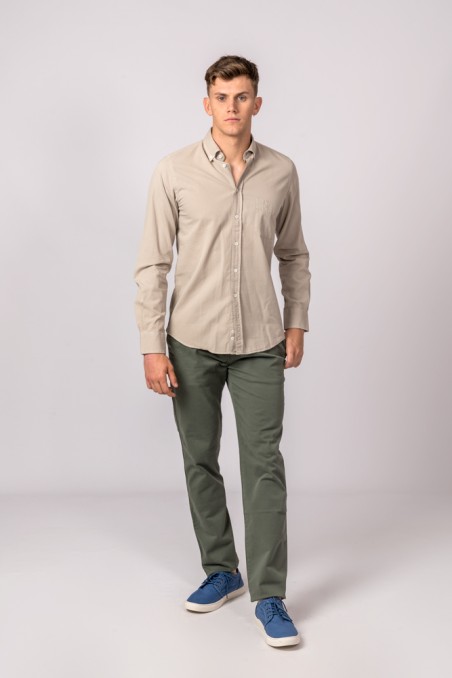 CHEMISE EN SERGÉ CAMEL