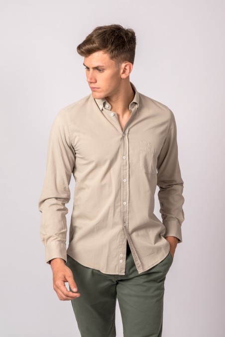 CHEMISE EN SERGÉ CAMEL