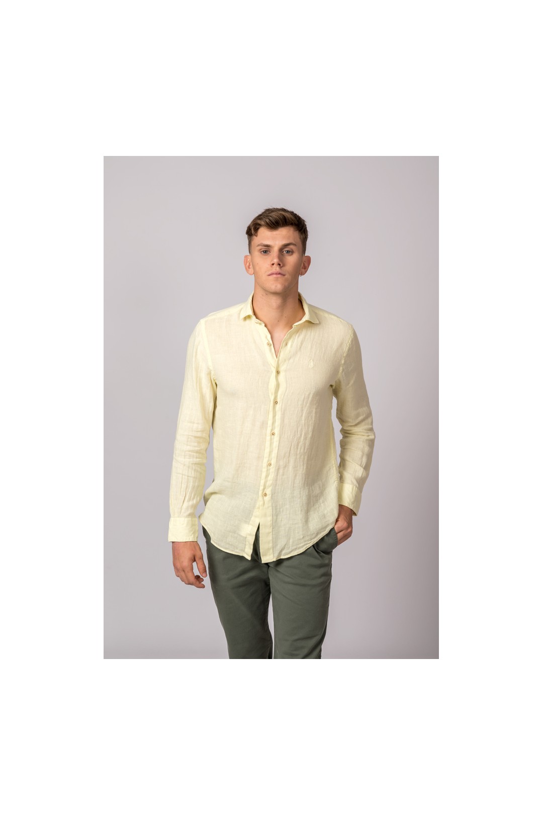 CHEMISE EN LIN JAUNE