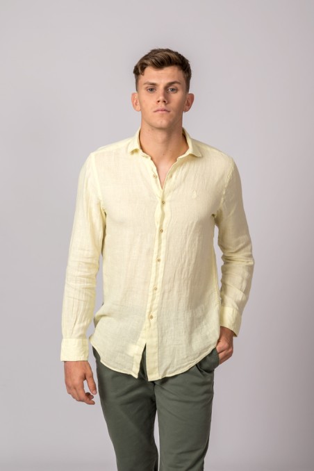 CHEMISE EN LIN JAUNE