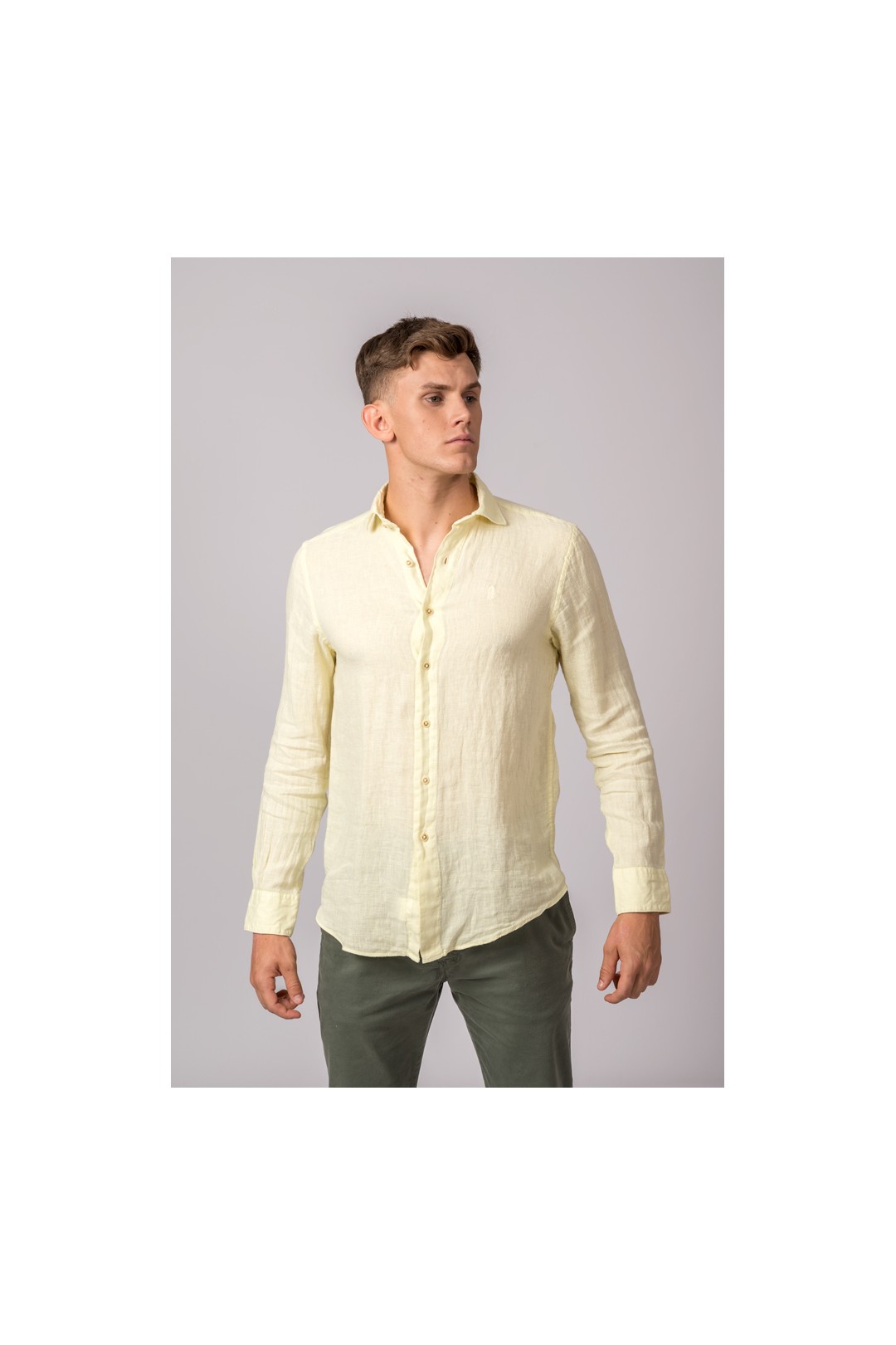 CHEMISE EN LIN JAUNE