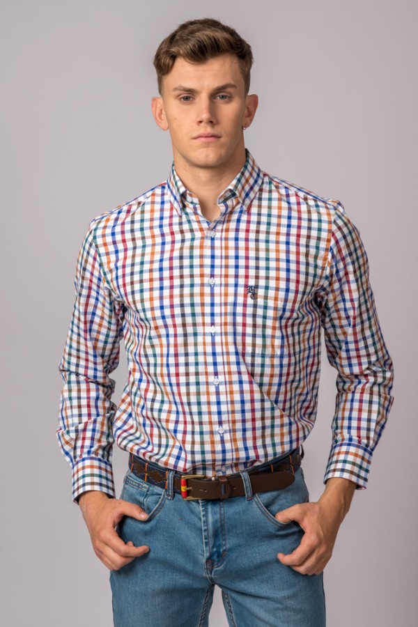 CHEMISE À CARREAUX MULTICOLORES