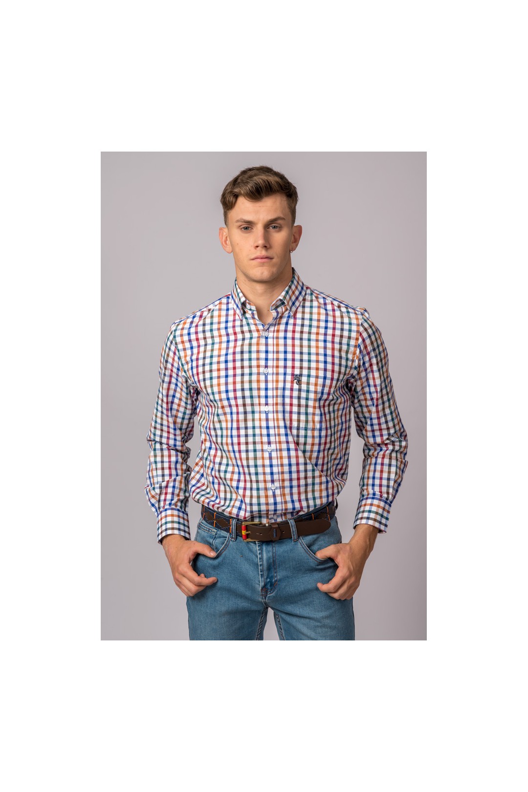 CHEMISE À CARREAUX MULTICOLORES