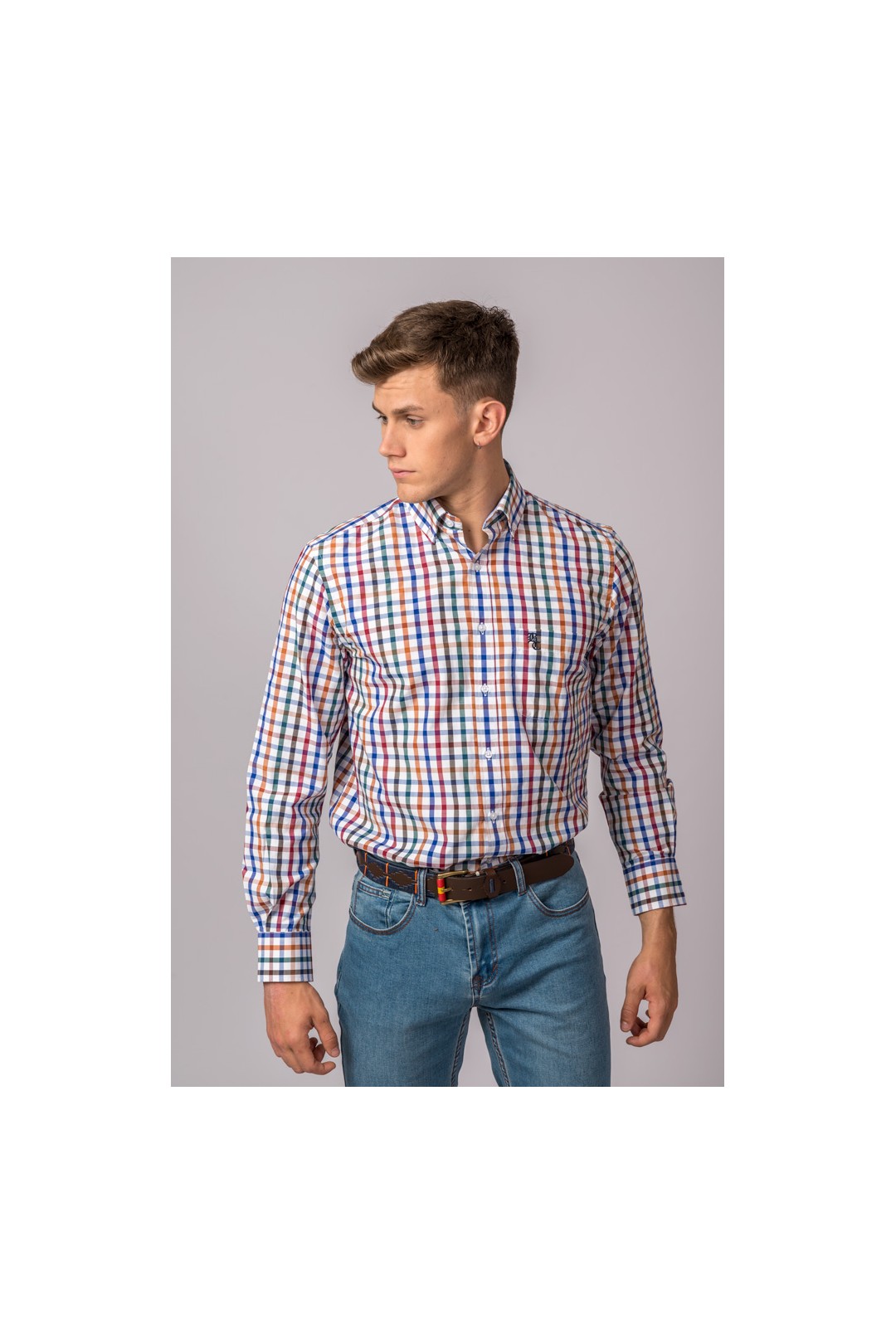CHEMISE À CARREAUX MULTICOLORES