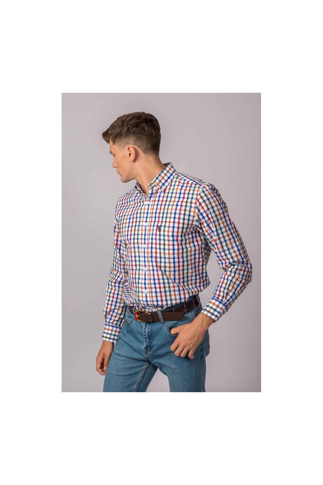 CHEMISE À CARREAUX MULTICOLORES