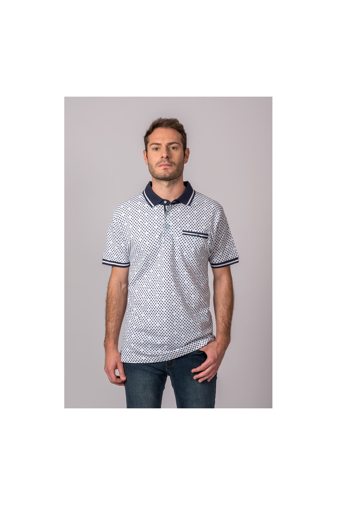 POLO FANTASÍA BLANCO PECES