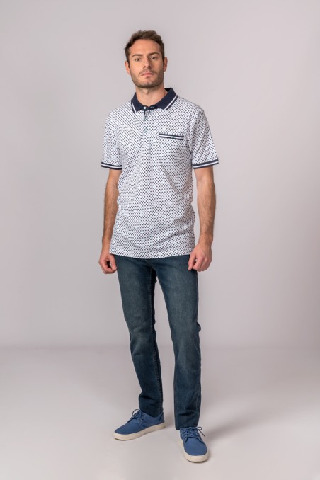 POLO FANTASÍA BLANCO PECES
