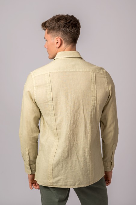 CAMISA GUAYABERA VERDE KAKI