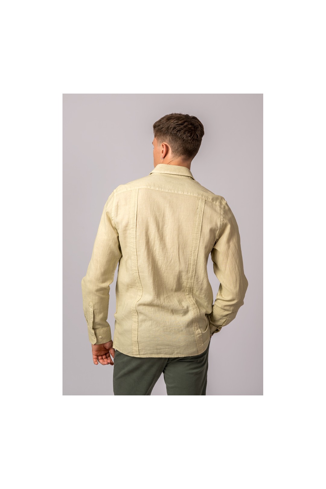 CHEMISE GUAYABERA VERT KAKI