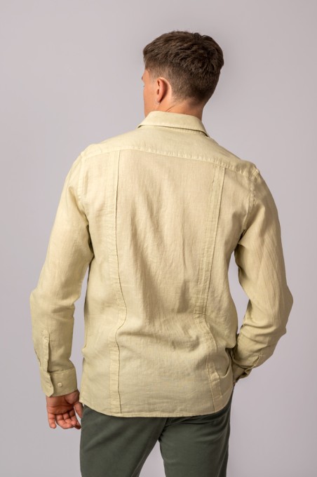 CAMISA GUAYABERA VERDE KAKI