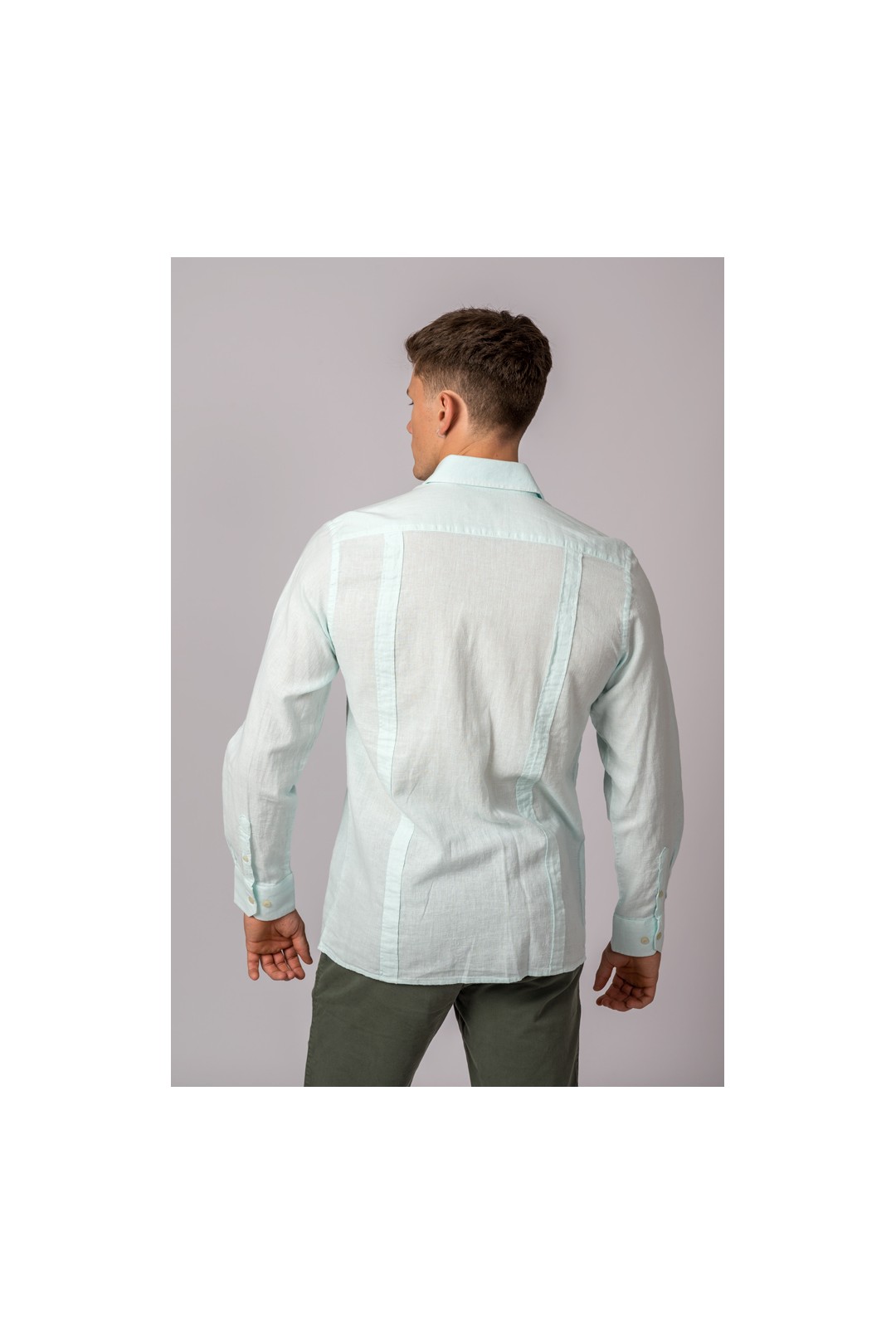 CAMISA GUAYABERA VERDE AGUA