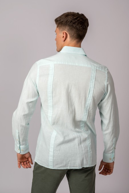 CAMISA GUAYABERA VERDE AGUA