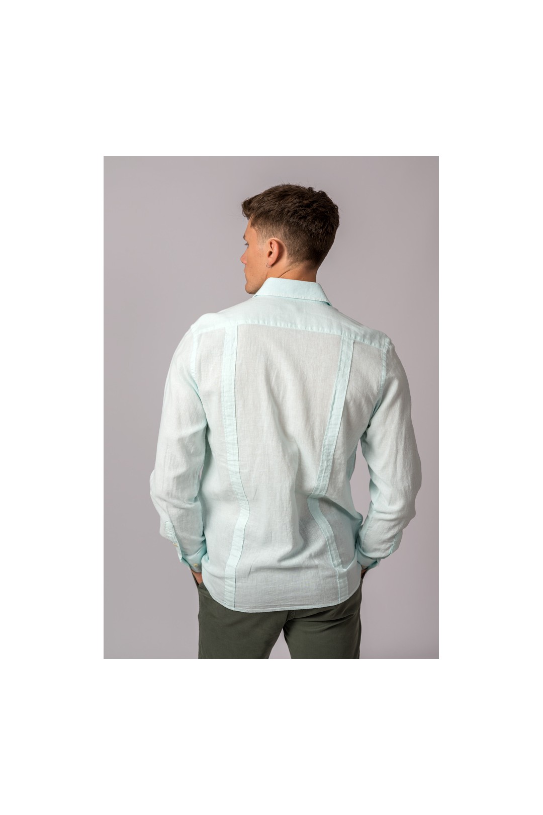 CAMISA GUAYABERA VERDE AGUA
