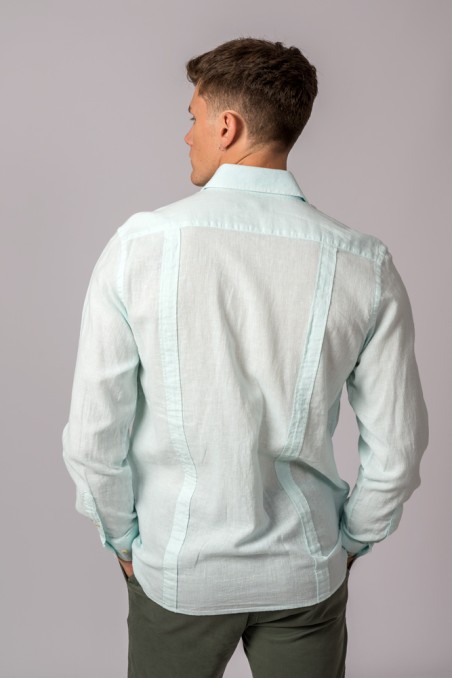 CHEMISE GUAYABERA VERT D'EAU