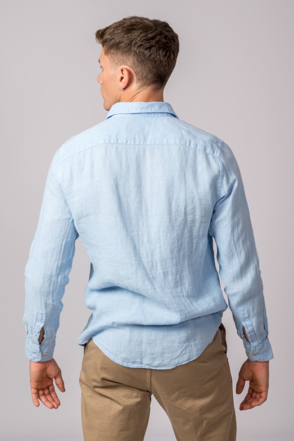 CAMICIA LINO CELESTE 2