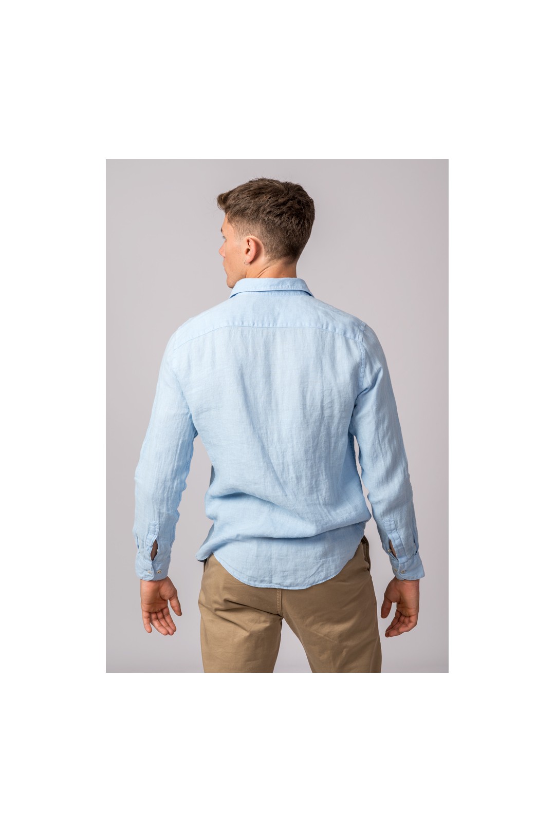 CAMISA LINO CELESTE
