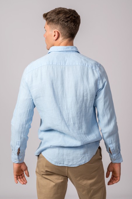 CAMISA LINO CELESTE