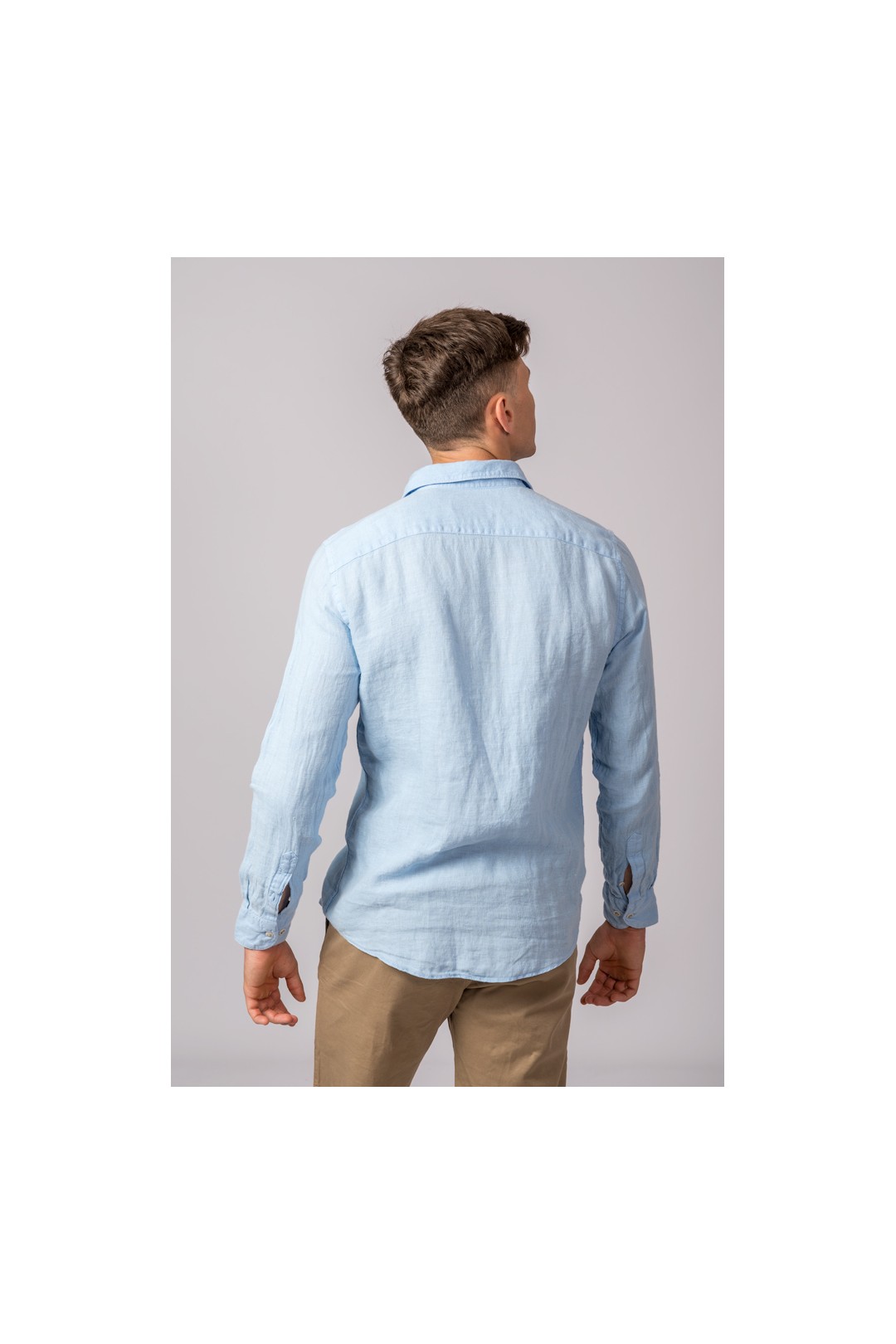 CAMISA LINO CELESTE