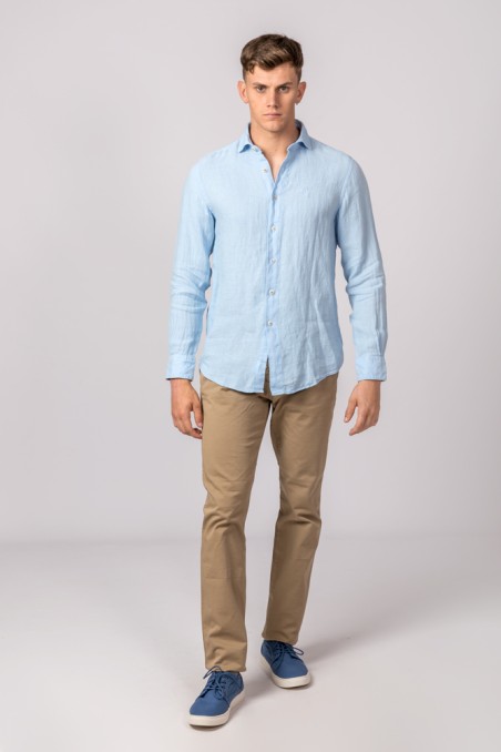 CAMISA LINO CELESTE