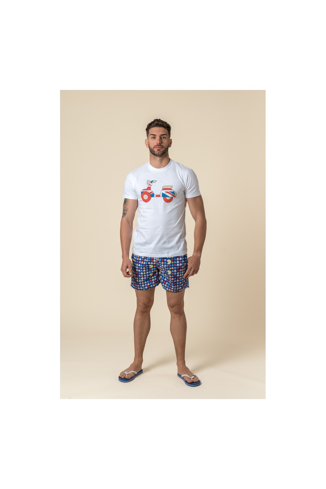 CAMISETA VESPA BRITISH BLANCA