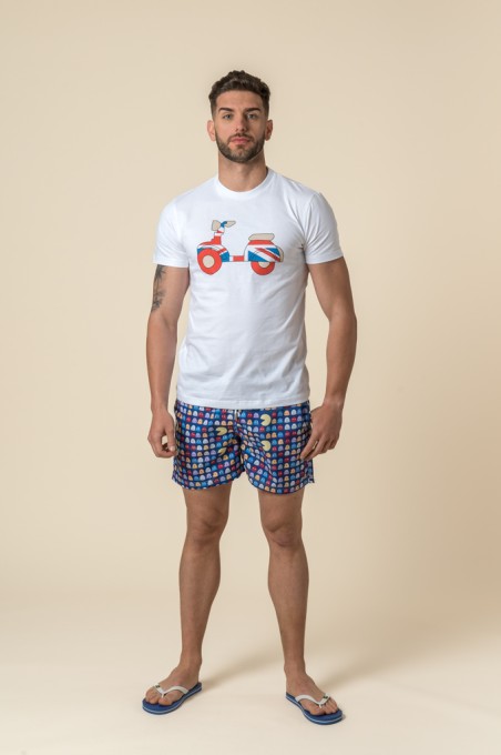 CAMISETA VESPA BRITISH BLANCA