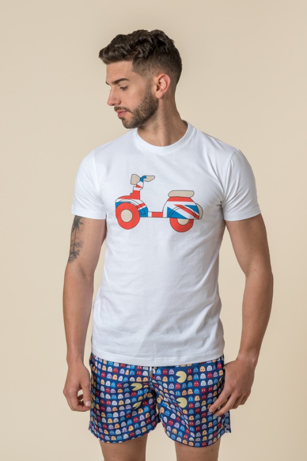 CAMISETA VESPA BRITISH BLANCA 2